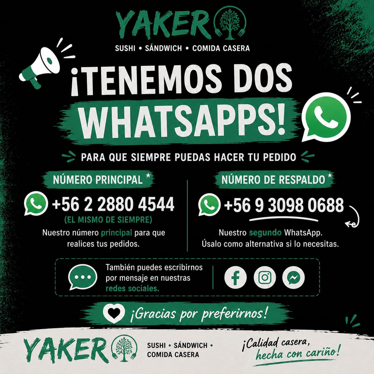 Yakero informa sus dos números de WhatsApp para Los Domínicos